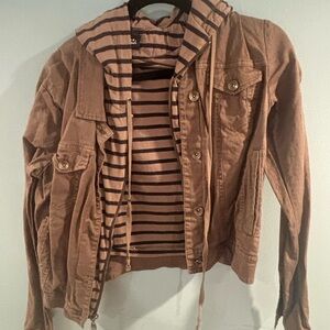 Brown Hooded Women's Jacket